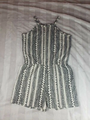 Antiguo Mameluco Azul Marino Verano Una Pieza Estampado Azteca Negro Blanco Niña Talla 14 XL NUEVO CON ETIQUETAS Foto 1 de 4