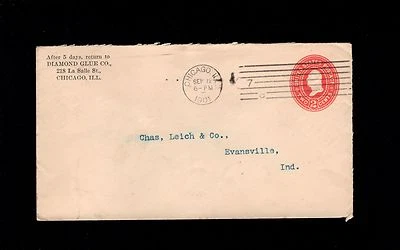 Diamond Glue Co Chicago 1901 2c Washington PSE Cover 7r - Image 1 of 2