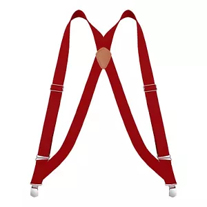 Buyless Fashion Men Trucker Suspenders 48" Elastic Adjustable 1 1/4" X Back - Picture 1 of 49