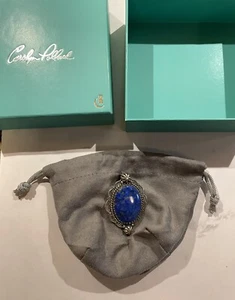Vintage Carolyn Pollack Relios 925 Sterlingsilber jeansblauer Lapislazuli Anhänger - Bild 1 von 6
