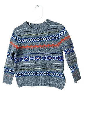 Gap Toddler Boy Fair Isle Heather Gray Sweater Size 3T - Image 1 of 4