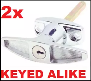 2x Tilt A Door lock suitable for shed or garage door lock Keyed alike 4 x keys - Picture 1 of 3