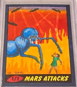 2012 Topps Heritage MARS ATTACKS INGRID HARDY Rabid Horse Sketch Card 1/1 Rare