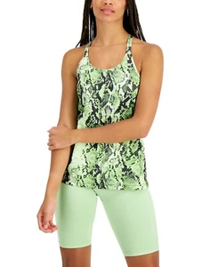 Ideology Women's Strappy Back Tank Top Pistachio Snake Print Green XS - Picture 1 of 3