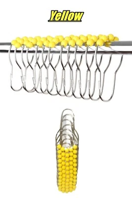 Ganchos para Cortina de Ducha con Cuentas Fácil Deslizante, Anillos de Ducha de Acero Inoxidable 12 Piezas Nuevo Foto 1 de 4