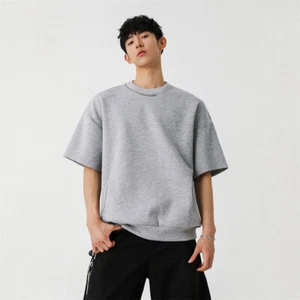 Camiseta holgada informal clásica de manga corta con cuello redondo para hombre - Imagen 1 de 5