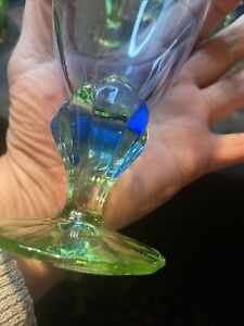 Bormioli Rocco BAHIA Blue & Green Crystal Water Goblet 6 in. Set Of 4