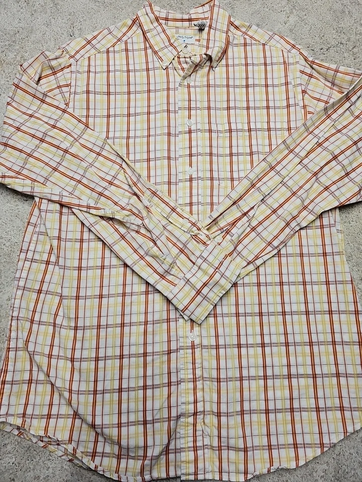 Covington 男式长袖条纹正装衬衫 M 码 — 第 1/4 张图片