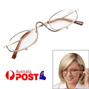 Magnifying Makeup & Reading Glasses Two In One Flip Fold Down Rotating Eye Lens - Picture 1 of 15