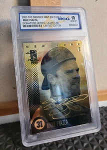 2003 Mike Piazza The Merrick Mint 23kt Gold Signature Series Graded 10 - Picture 1 of 6