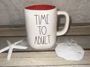 Tazza Time To Adult Rae Dunn tutta bianca con interno rosso lettere nere - Foto 1 di 9