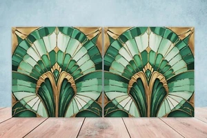 Art Deco Design Keramikfliesen - 2er Set Art Deco Wanddeko Fliesen, Art Deco Fliese - Bild 1 von 3