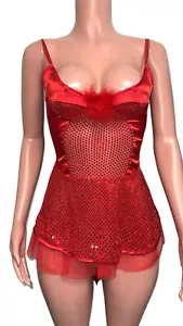 fredericks of hollywood Vintage Y2K Sequin Devil Costume Dress Set XS - Picture 1 of 3