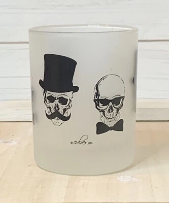 Culver Antiguo Moda Bola Baja Esmerilado Halloween Vidrio Top Sombrero Pajarita Calaveras Difícil de Encontrar Foto 1 de 4