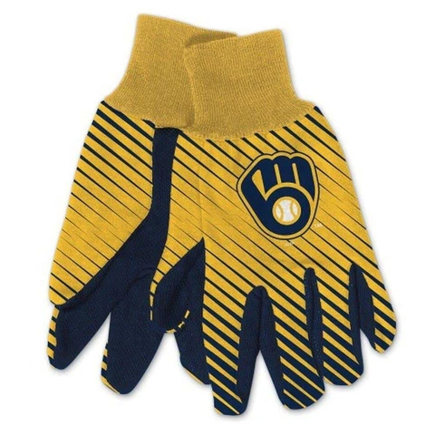Milwaukee Brewers Two Tone Adult Size Gloves [NEW] MLB Work Hands Scarf Hat Cover