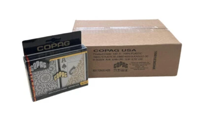 COPAG Bridge Super Index 1546 Black Gold  Playing Cards Case - 12 Double Decks - Image 1 of 2