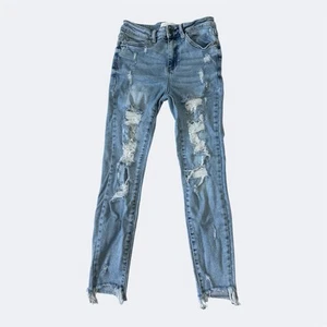 Judy Blue Jeans Damen 5/27 Skinny Light Wash Stretch Destroyed Ankle #0737 - Bild 1 von 21