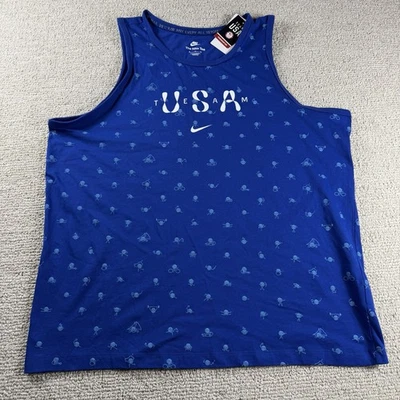 Nike Team USA Club Tank Top Blue White Men’s Size XL - Image 1 of 4