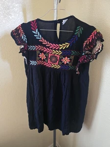 Chikas Embrodiered Dress Short Sleeve - Picture 1 of 3