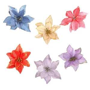 Christmas Poinsettia Artificial Flowers Decoration Tree Garland Christmas Decor - Picture 1 of 9