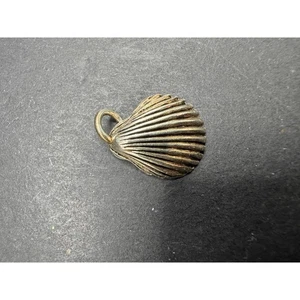 Vintage 925 Sterlingsilber Jakobsmuschel Muschel Charm Anhänger 0,59" - Bild 1 von 6