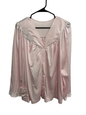 Top de pijama vintage Shadowline cuello en V botón delantero rosa talla 42 ropa de dormir salón Foto 1 de 4