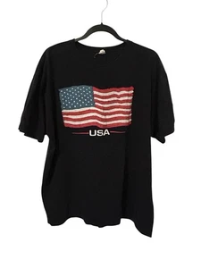 Vintage 90 Shirt Herren XL USA Flag Tee Anvil Black Tshirt Goth Grunge American - Bild 1 von 10