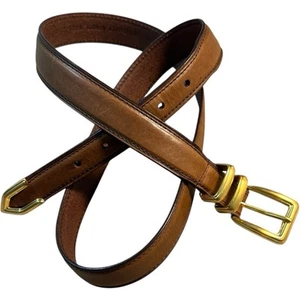 "Cinturón de cuero genuino Arden Leather Co 1996 vintage marrón con latón talla 44 1,25""" - Imagen 1 de 5