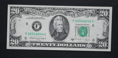 1988 A $20 Federal Reserve Note, Atlanta, about uncirculated F2076F - Image 1 of 4