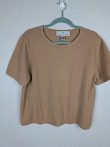 Edelfasern Pullover Damen Large Camel Kaschmir Kurzarm Rundhals Strick - Bild 1 von 6