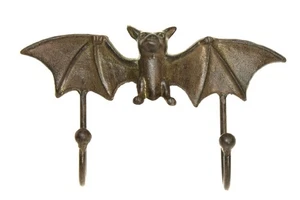 Nuevo gancho de pared de murciélago alado gótico de hierro fundido con dos ganchos UH417 nuevo envío gratuito - Imagen 1 de 3