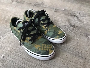 Vans Asher Off The Wall Shoes Youth Size 5 Digital Camo Green Lace Up Sneakers - Picture 1 of 13