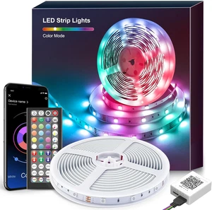 Striscia LED 15m RGB Bluetooth Musica Sincronizzazione App e Telecomando Timer Cambio Colore - Foto 1 di 13