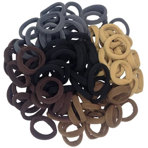 Hair Bands Hair Ties for Thick Hair 100PCS Seamless Cotton Simply Ponytail Holde - Picture 1 of 12