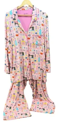 NICK & NORA Pajama Set Cropped Women XXL Pink Sewing Seamstress Sleepwear Craft - Image 1 of 4