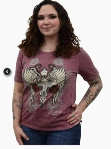 Hermosa Camisa Damas Diseño Cruz Borgoña - Hecha en EE. UU. - 270135 - Imagen 1 de 1