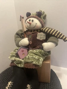 20" Schneemann Familie groß Stoff Weihnachten Urlaub Dekor Landhaus Regal Sitter - Bild 1 von 11