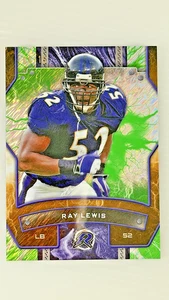 2024 Topps Resurgence Ray Lewis, verde lima/15 - - Baltimore Ravens 41 SCK! - Imagen 1 de 2