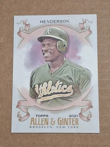 2021 RICKEY HENDERSON TOPPS ALLEN AND GINTER BASEBALL CARD #30 OAKLAND A'S - Picture 1 of 2