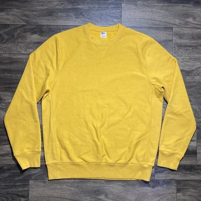 Sudadera J.Crew Sportswear Para Hombre XLT Mostaza 14 Oz. Vellón pesado cuello redondo Foto 1 de 4