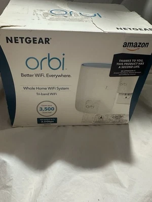 NETGEAR Orbi Tri-Band Wi-Fi Mesh System Kit RBK20W & RBW30-Router+Satellite B1 - Image 1 of 4