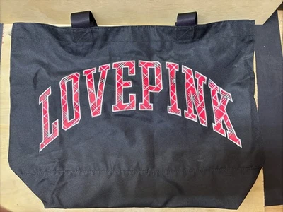 Victoria Secret Love Pink Black Tote Shopping Bag - Image 1 of 4