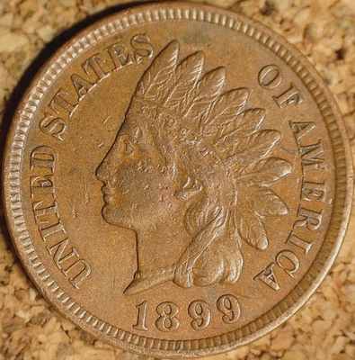 1899 Indian Head Cent - ALMOST UNC POLIQUIN VAR-53 PLATE, REPUNCHED DATE (K210) - Image 1 of 4