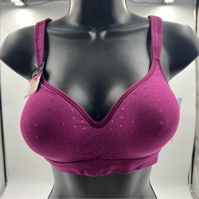 Sujetador confort Bali sin aros talla 38B. Púrpura con lunares. Nuevo con etiquetas al por menor $23,99. Foto 1 de 4