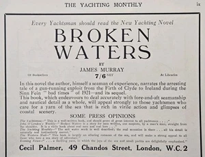 Broken Water the New Yachting Novel by James Murray Vintage Print Ad 1927 - Picture 1 of 4