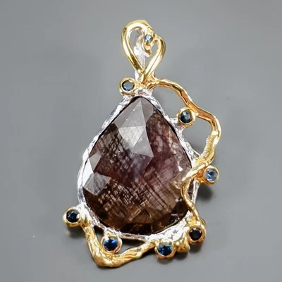 Handmade  Black Sapphire Pendant 925 Sterling Silver  /NP52339 - Image 1 of 4