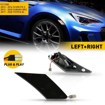 Luces laterales LED marcadoras blancas ahumadas 4 piezas para Toyota Subaru 86 BRZ Scion FR-S Len Foto 1 de 4