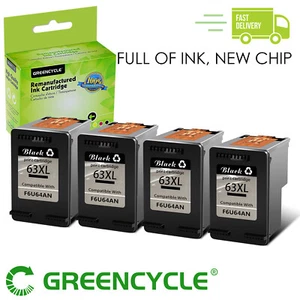 4PK Black Ink Cartridge 63XL 63-XL for HP ENVY 4510 4511 4512 4513 DESKJET 1110 - Zdjęcie 1 z 9