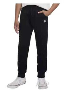 NWT Hurley Youth Cotton Blend Fleece Jogger Sweatpants Black - Picture 1 of 8