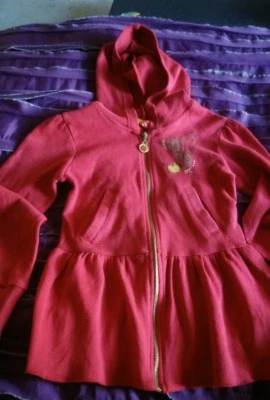 Apple Bottoms Hooded Zip Front Red Dress Girls Size Medium Long Johns Look NWT!  - Image 1 of 4